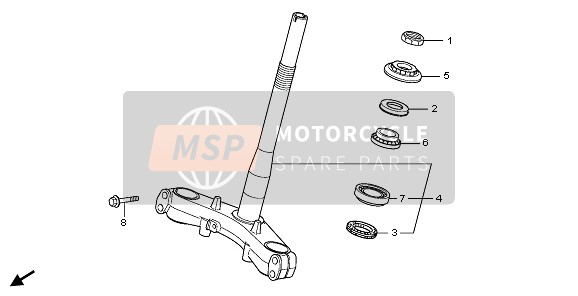 Honda SH300 2007 STEERING STEM for a 2007 Honda SH300